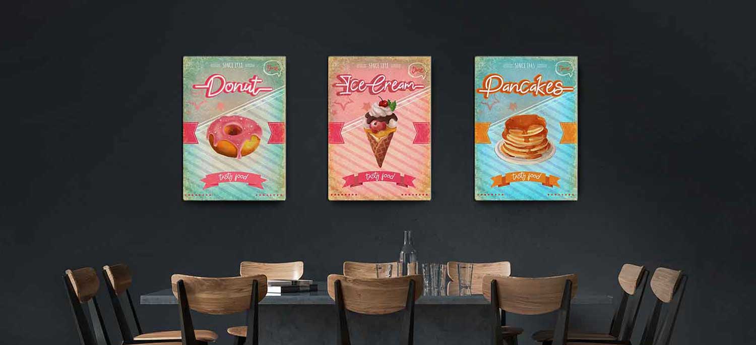 Slike na platnu idealne za restoran ili kafić. Takođe sa ovim slikama uredite Vašu kuhinju i trpezariju.