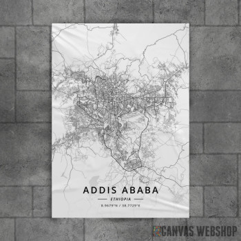 Adis Abeba mapa - white Adis Abeba mapa - white