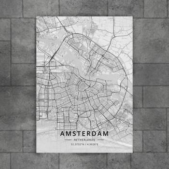 Amsterdam mapa - white