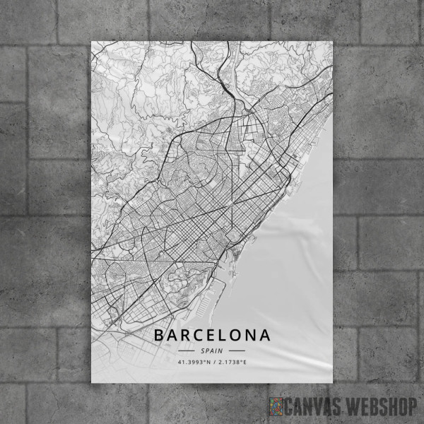 Barselona mapa - white