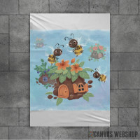 Bee house in cartoon style