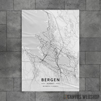 Bergen mapa - white