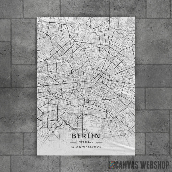 Berlin mapa - white