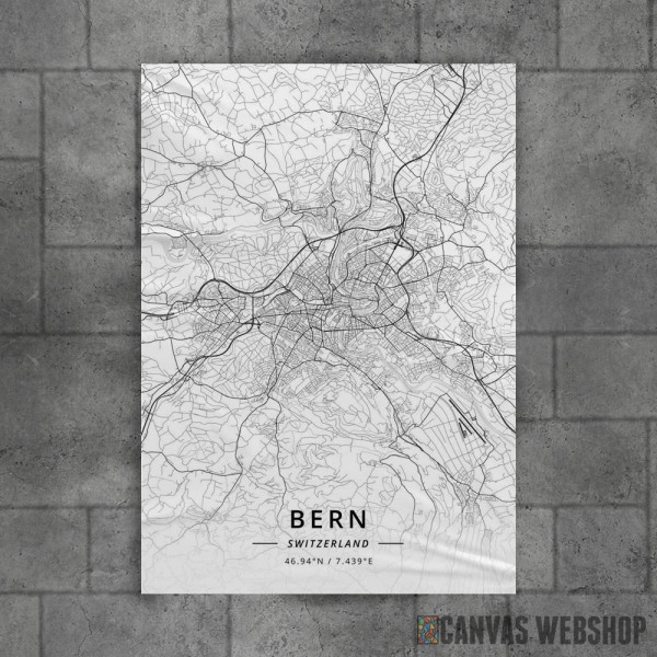 Bern mapa - white