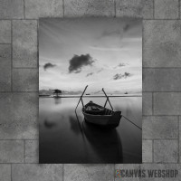 Boat On Lake At Sunrise