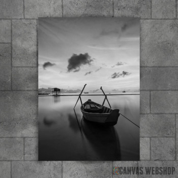 Boat On Lake At Sunrise