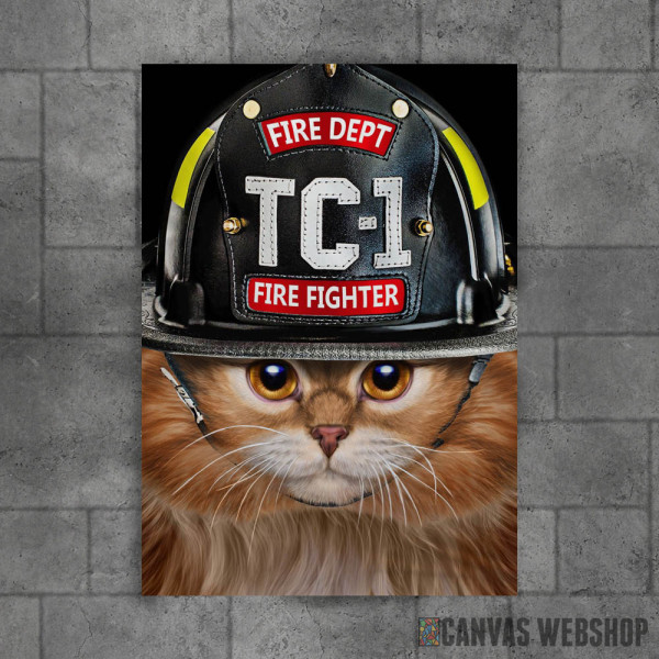 Brave Firefighter Cat