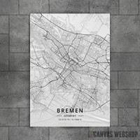 Bremen mapa - white