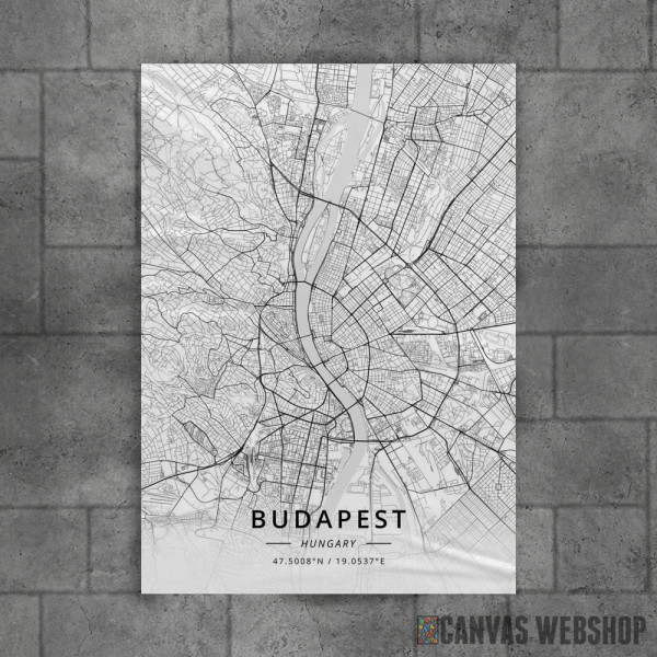 Budimpešta mapa - white Budimpešta mapa - white