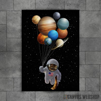 Cat Holding Planet Balloon Cat Holding Planet Balloon