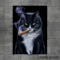 Cool Tuxedo Cat with Cigar Cool Tuxedo Cat with Cigar