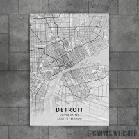 Detroit mapa - white