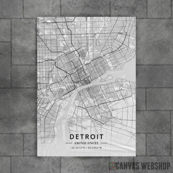 Detroit mapa - white
