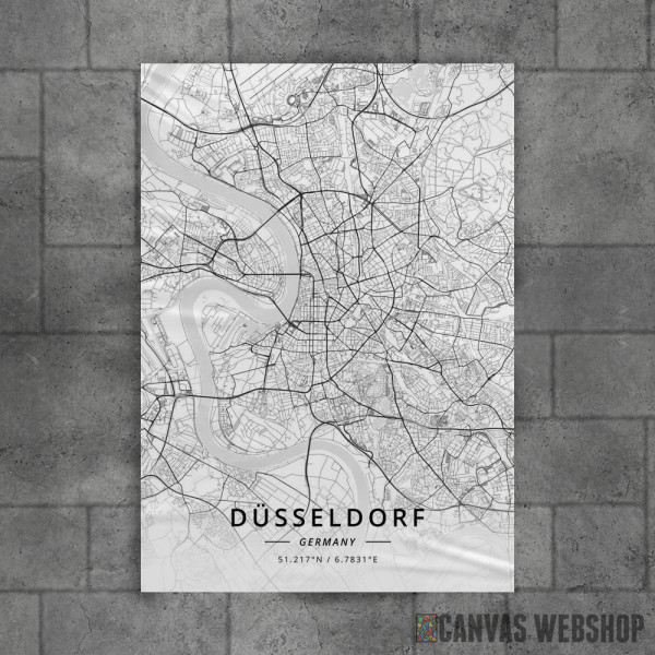 Dizeldorf mapa - white Dizeldorf mapa - white