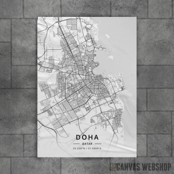 Doha mapa - white Doha mapa - white