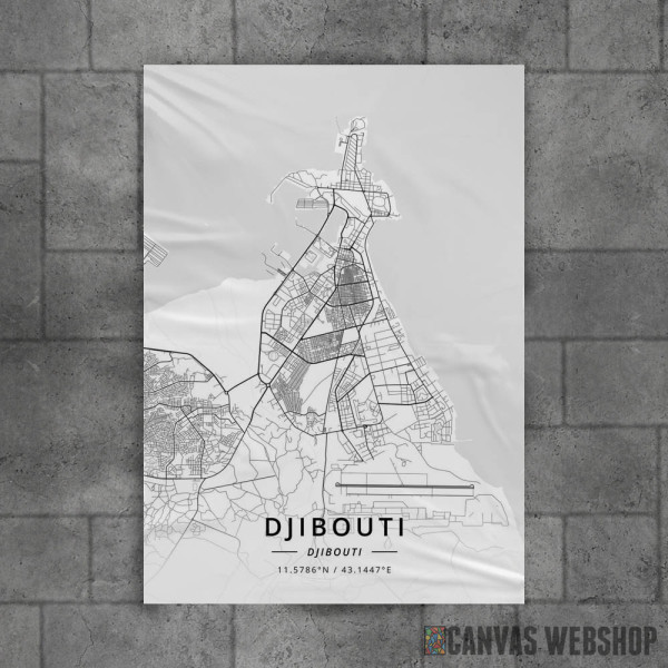 Džibuti mapa - white Džibuti mapa - white