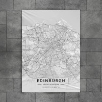 Edinburg mapa - white