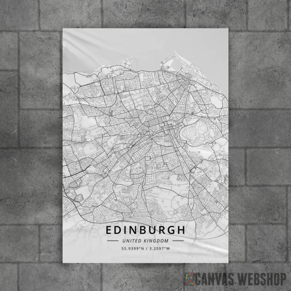 Edinburg mapa - white Edinburg mapa - white