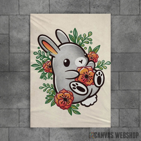 Floral cute bunny
