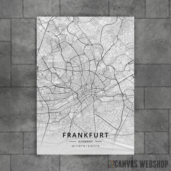 Frankfurt mapa - white