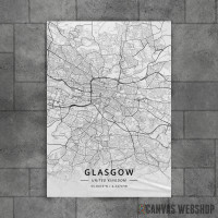 Glazgov mapa - white Glazgov mapa - white