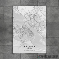 Halifax mapa - white Halifax mapa - white
