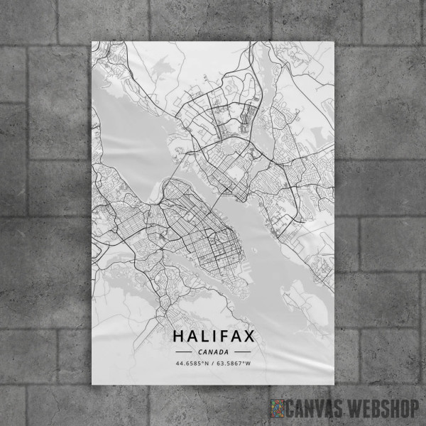 Halifax mapa - white Halifax mapa - white