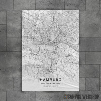 Hamburh mapa - white Hamburh mapa - white