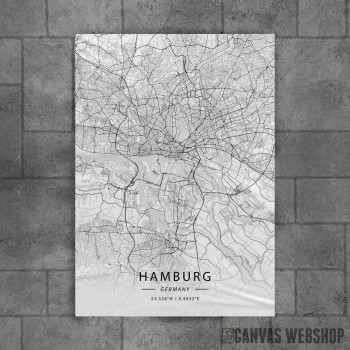 Hamburh mapa - white Hamburh mapa - white