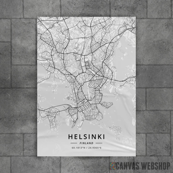 Helsinki mapa - white