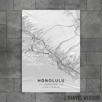 Honolulu mapa - white