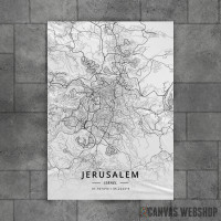 Jerusalim mapa - white Jerusalim mapa - white
