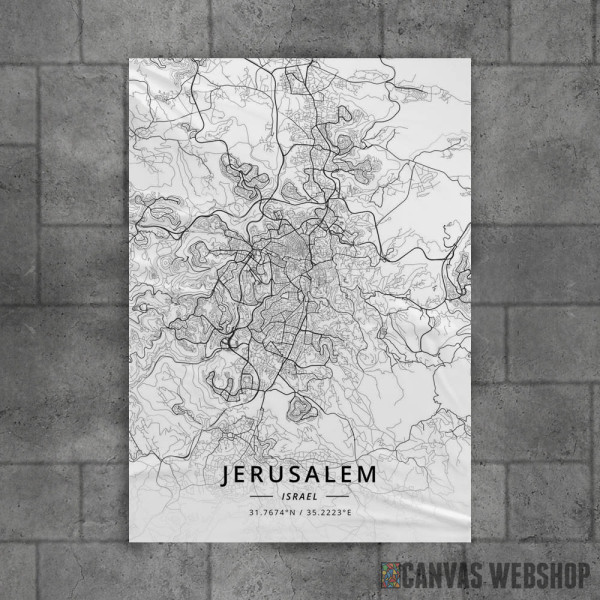 Jerusalim mapa - white