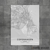 Kopenhagen mapa - white