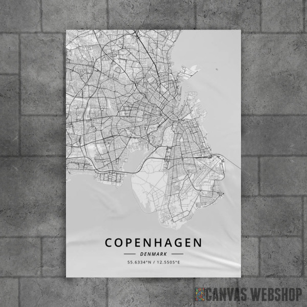 Kopenhagen mapa - white