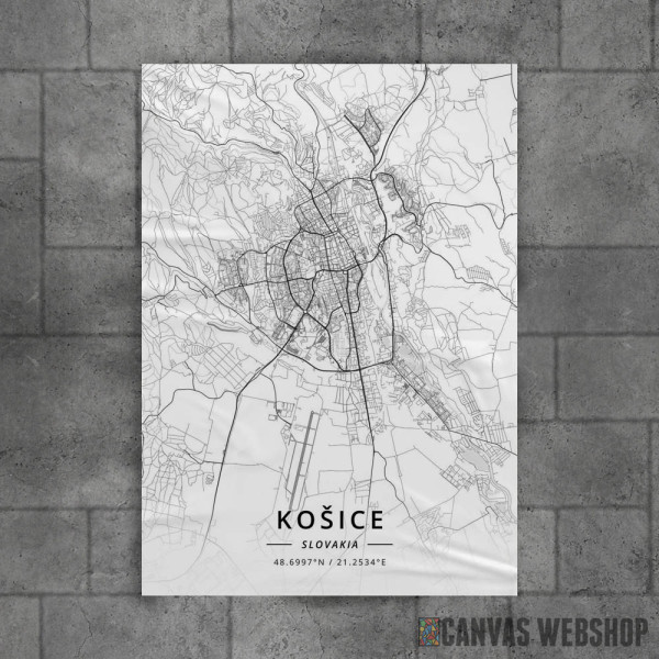 Košice mapa - white