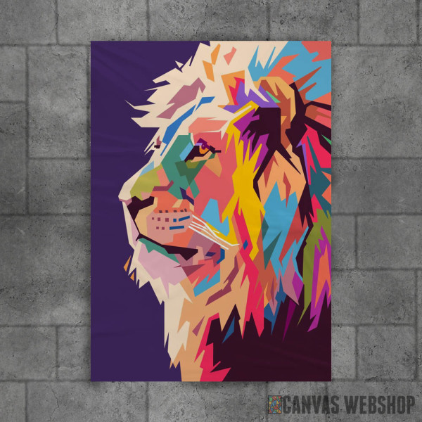 Lion face from side