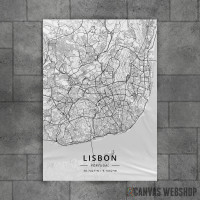 Lisabon mapa - white