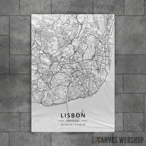 Lisabon mapa - white