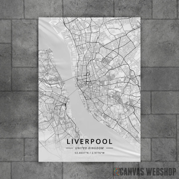 Liverpul mapa - white