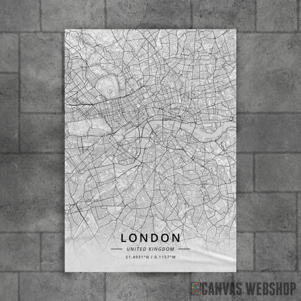 London mapa - white