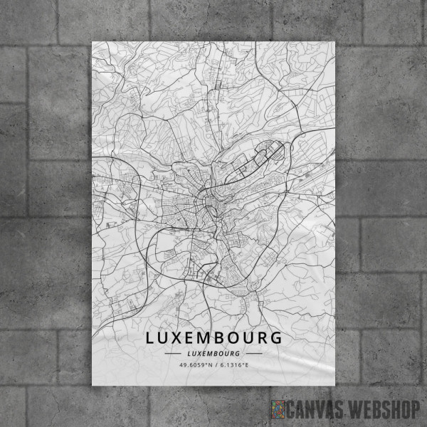 Luksemburg mapa - white Luksemburg mapa - white