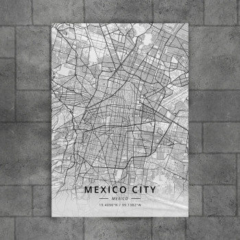 Meksiko siti mapa - white