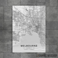 Melburn mapa - white