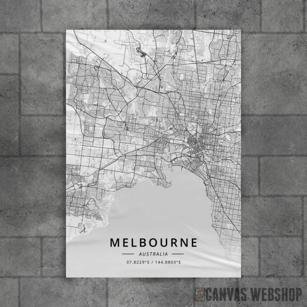 Melburn mapa - white Melburn mapa - white