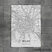 Milano mapa - white Milano mapa - white