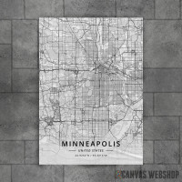 Mineapolis mapa - white Mineapolis mapa - white