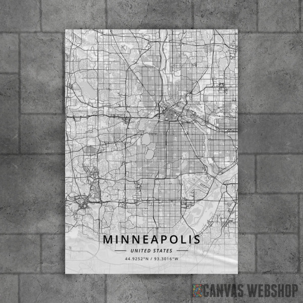 Mineapolis mapa - white Mineapolis mapa - white
