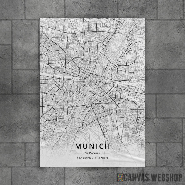 Minhen mapa - white Minhen mapa - white