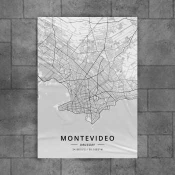 Montevideo mapa - white